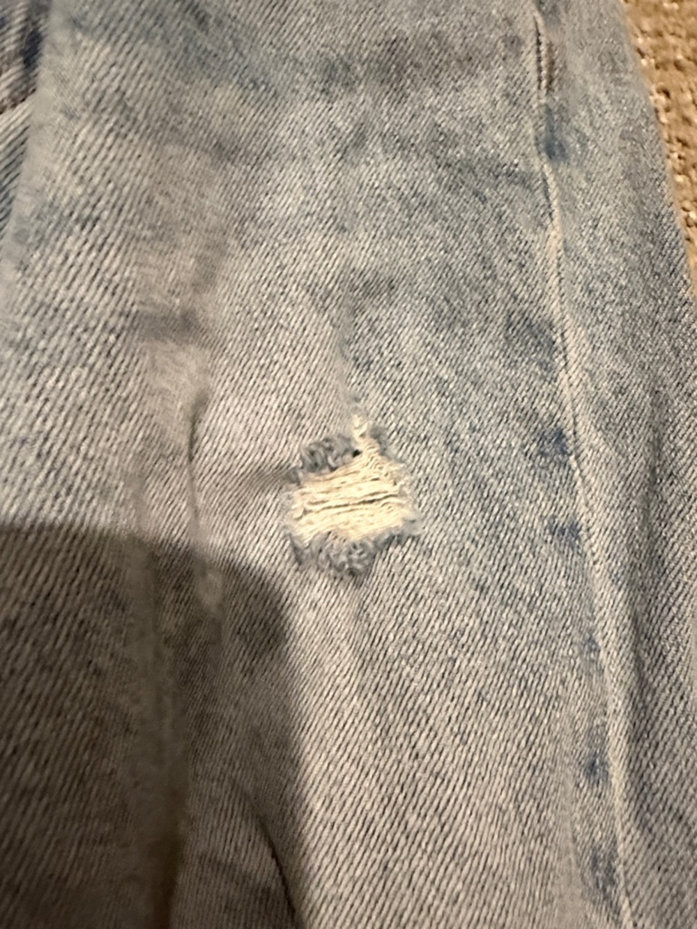 Old Navy Light Blue Distressed Wide-Leg Jeans - Picture 3 of 7